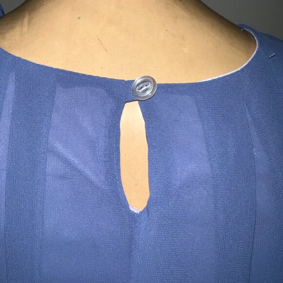 UN DEUX TROIS Girls Party Dress w/ Bubble Hemline Size 12 Blue Sleeveless - Picture 5 of 10